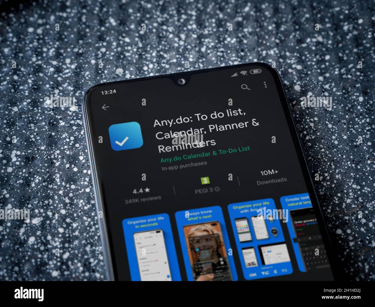 Lod, Israel - July 8, 2020: Any.Do app play store page on the display ...