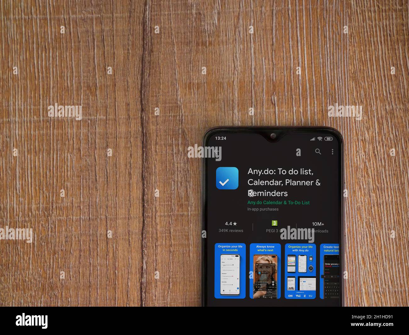 Lod, Israel - July 8, 2020: Any.Do app play store page on the display ...