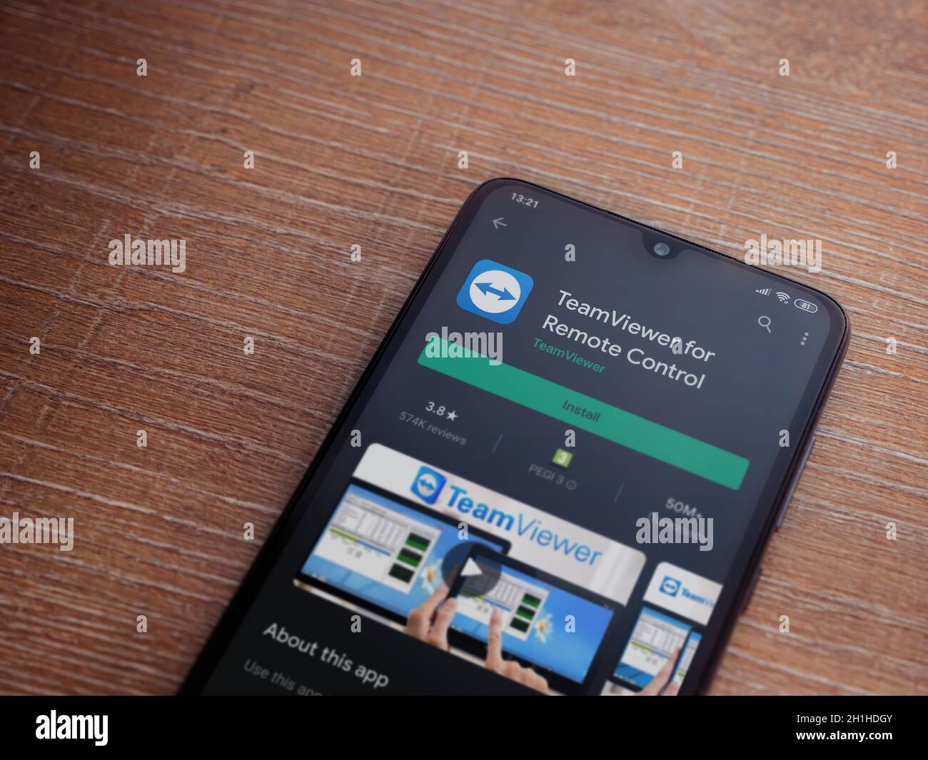Lod, Israel - July 8, 2020: TeamViewer app play store page on the ...