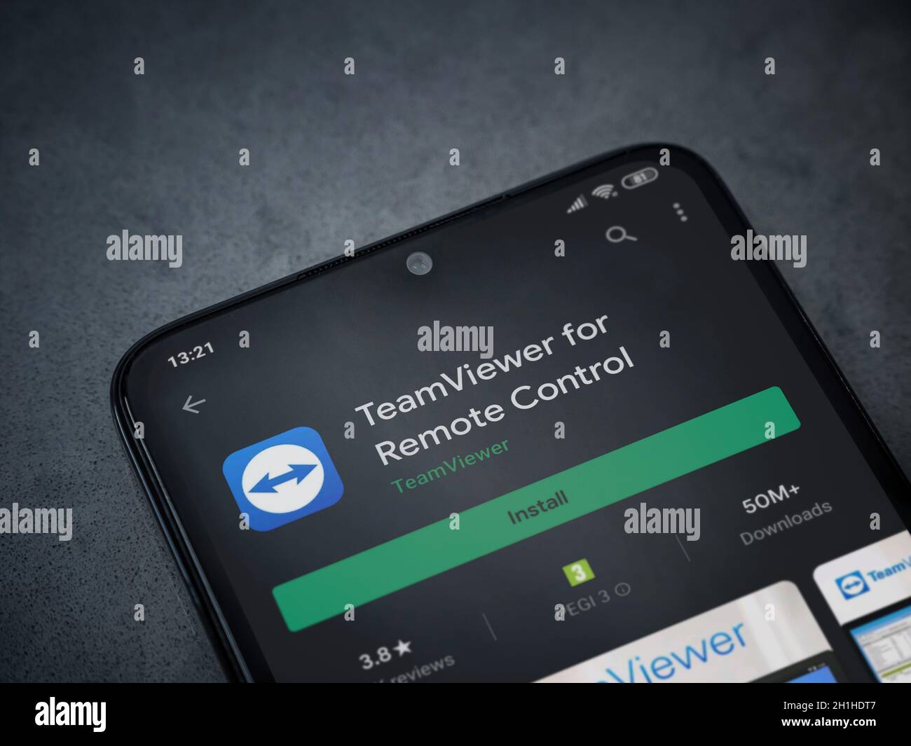 Lod, Israel - July 8, 2020: TeamViewer app play store page on the ...
