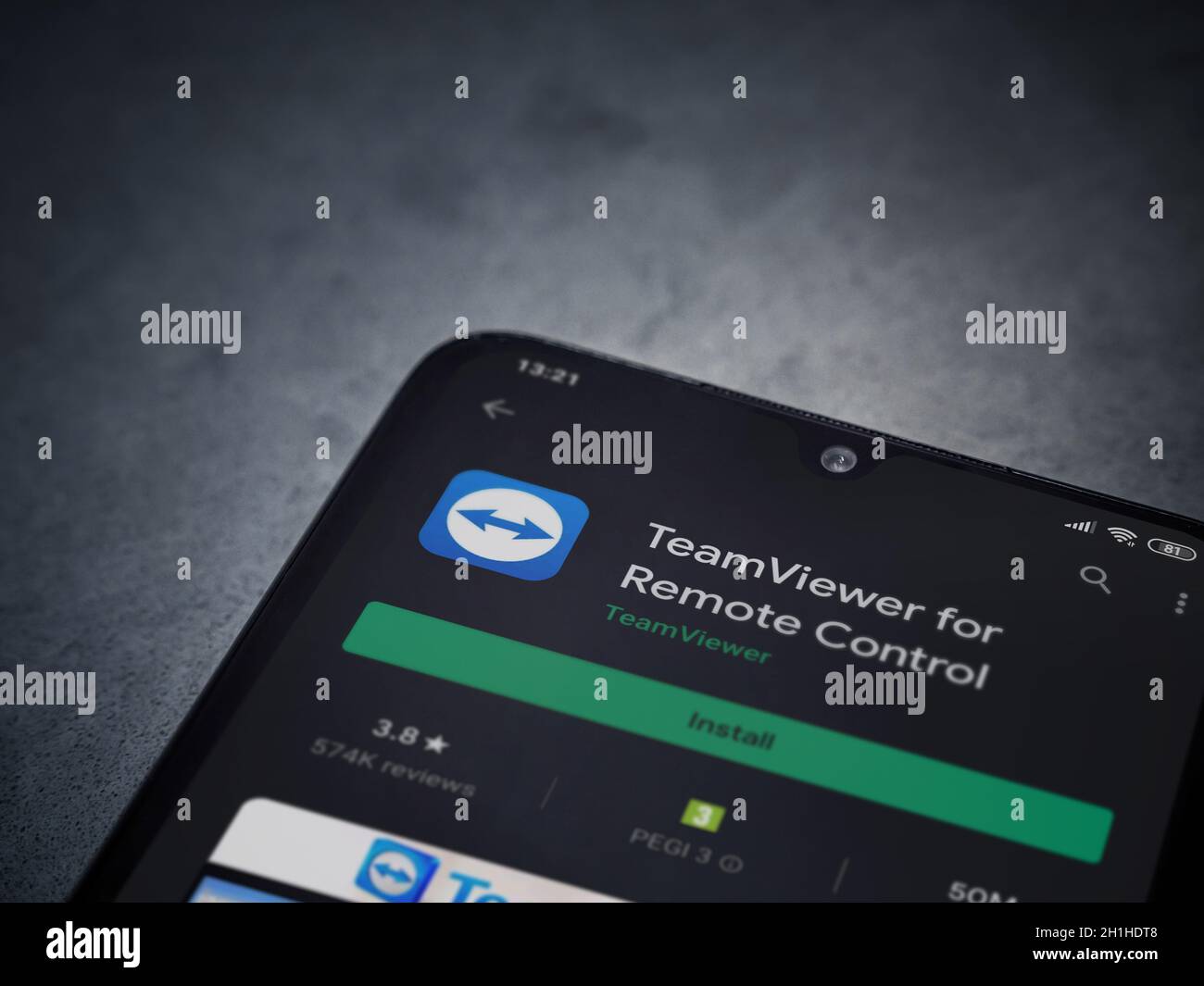 Lod, Israel - July 8, 2020: TeamViewer app play store page on the ...