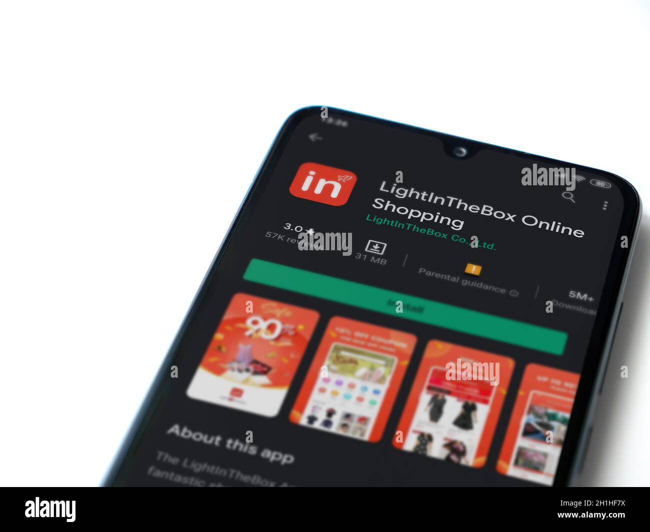 Lod, Israel July 8, 2020 Lightinthebox app play store page on the