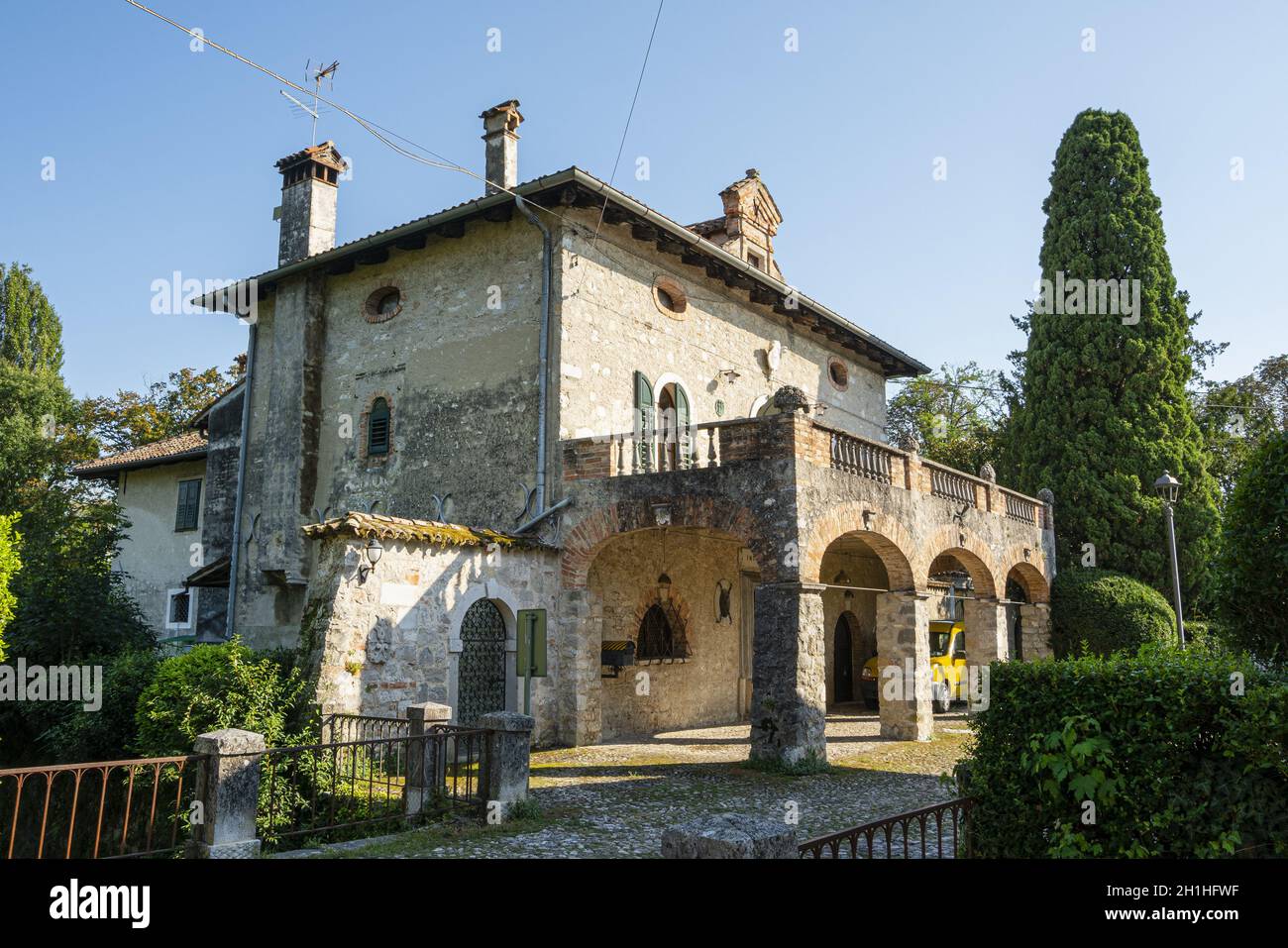 Strassoldo, Italy. September 11, 2020. panoramic view of the houses in ...