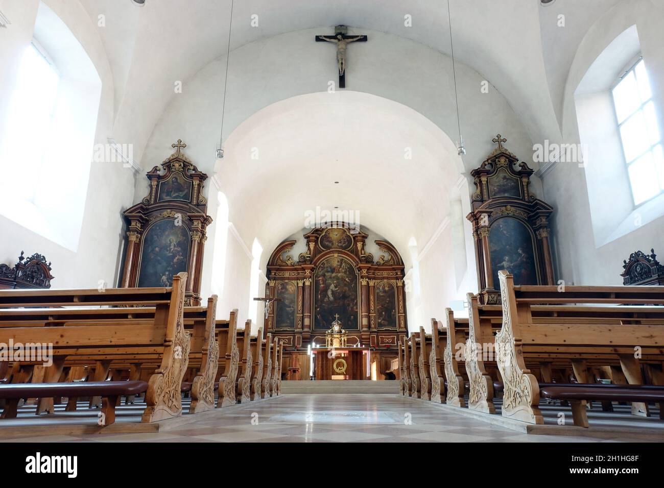 Innenansicht der Kapuzinerkirche Hl. Maximilian Meran, Südtirol