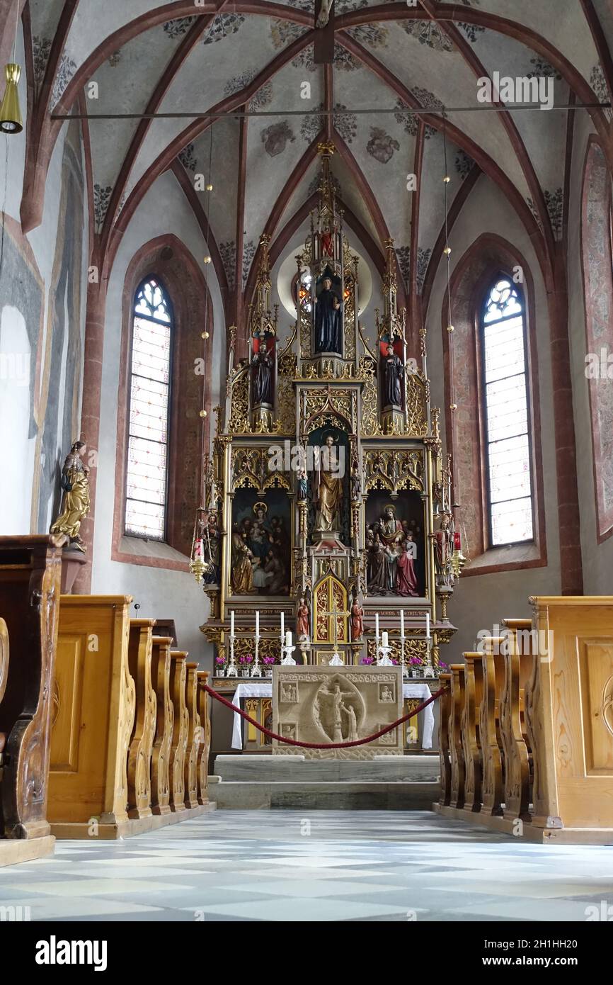 Innenausstattung der Pfarrkirche St. Leonhard, St. Leonhard in Passeier, Südtirol, Italien Stock Photo