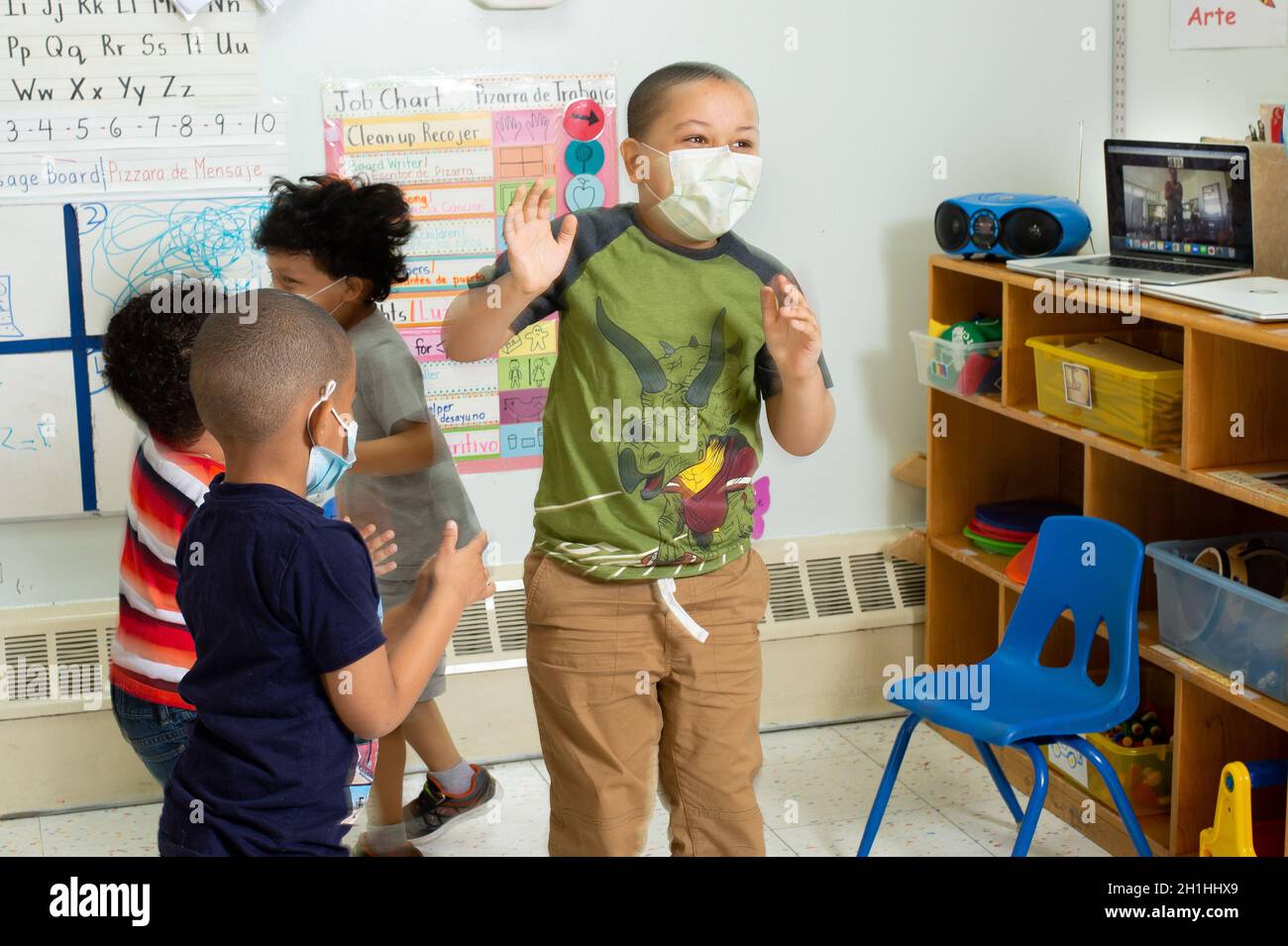 Education Preschool 45 year olds music session dancing and moving to