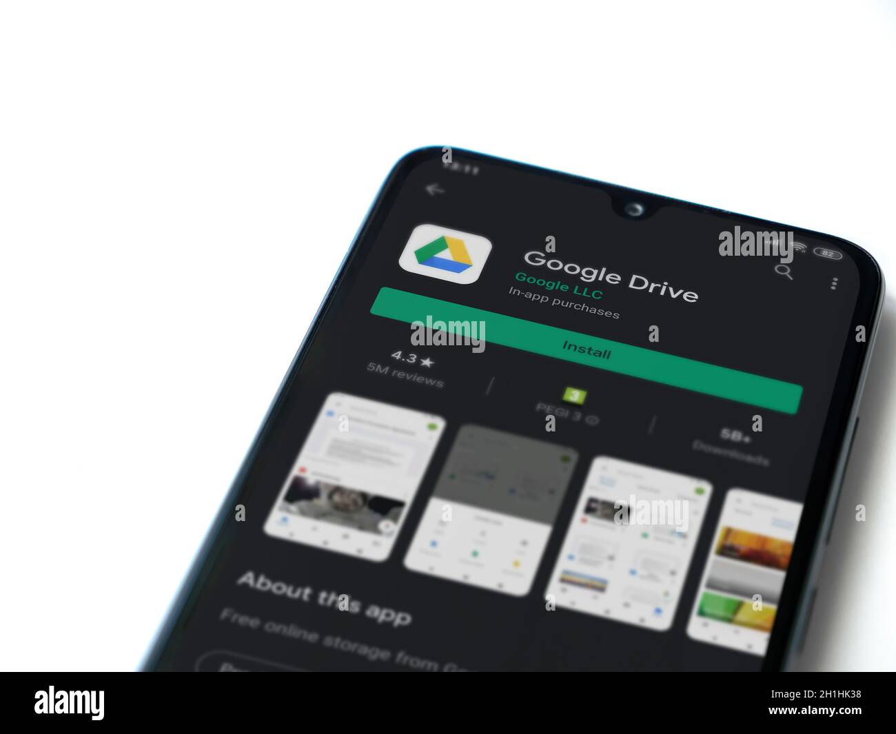 Lod, Israel - July 8, 2020: Google Drive app play store page on the ...