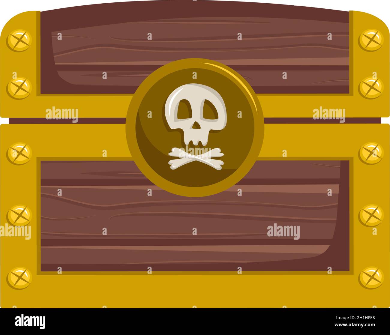 Pirate treasure chest with gold coins. Icon for children design and