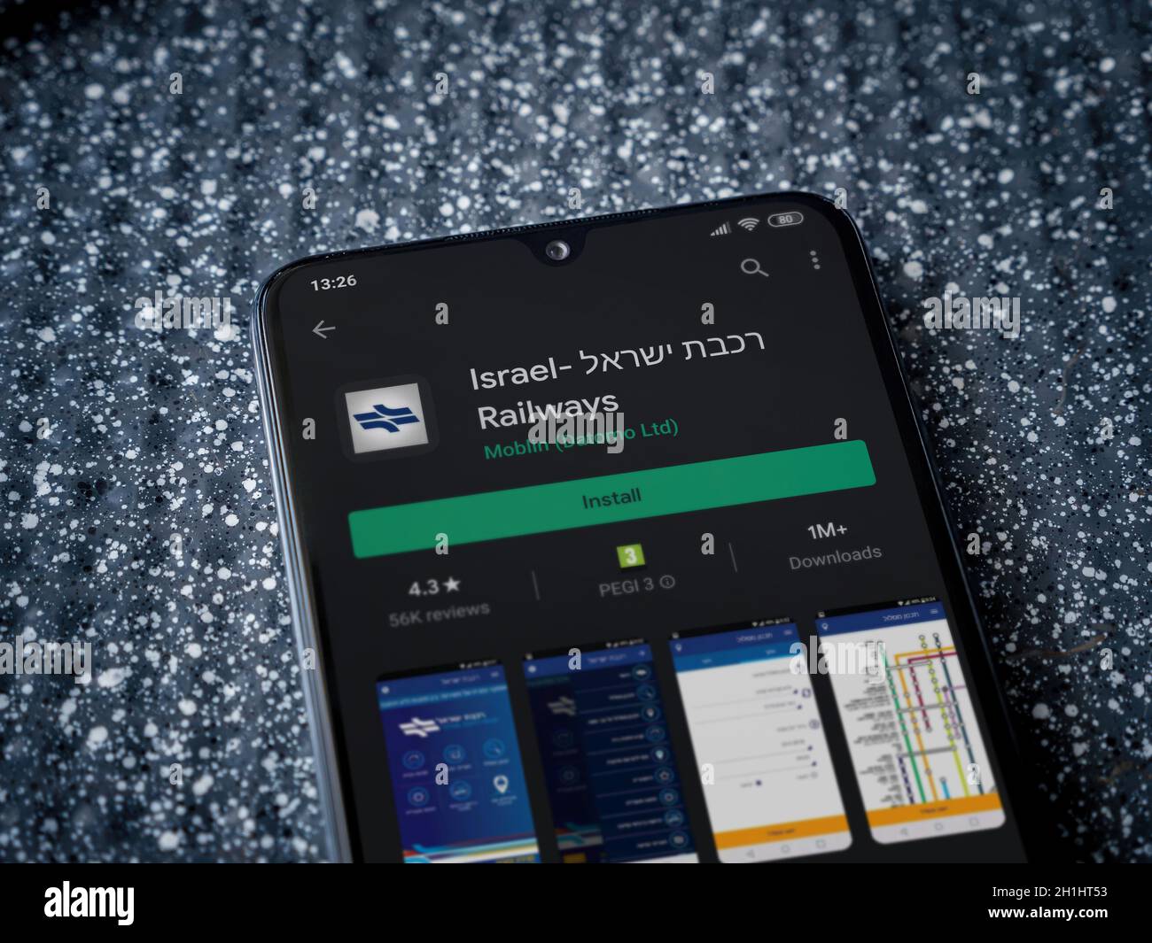 Israel App Store Lod, Israel - July 8, 2020: Israel Railways app play store page on the ...