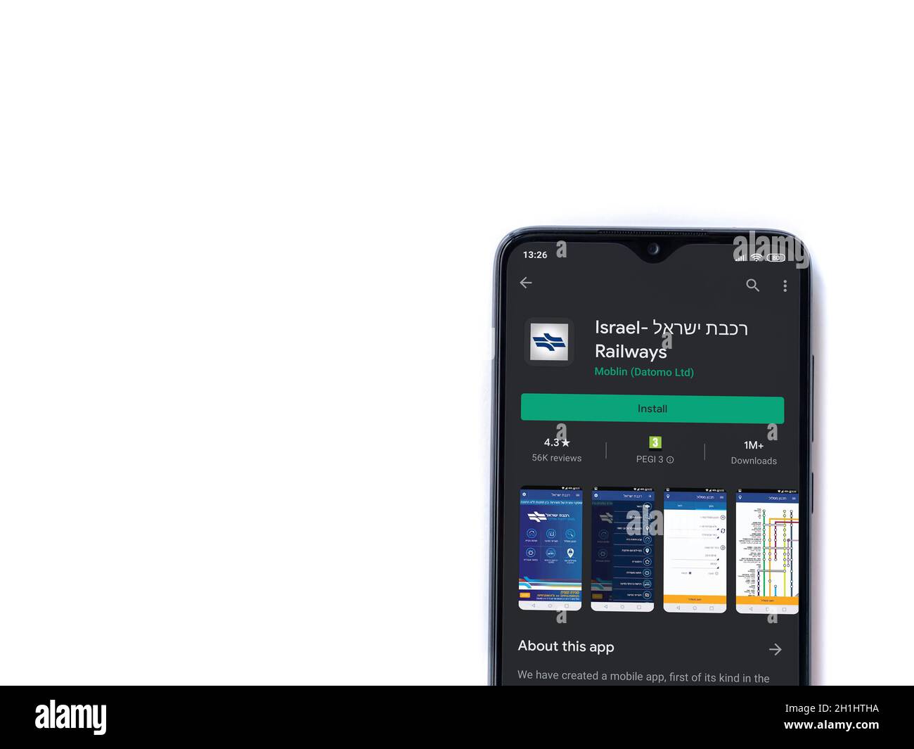 Israel App Store Lod, Israel - July 8, 2020: Israel Railways app play store page on the ...