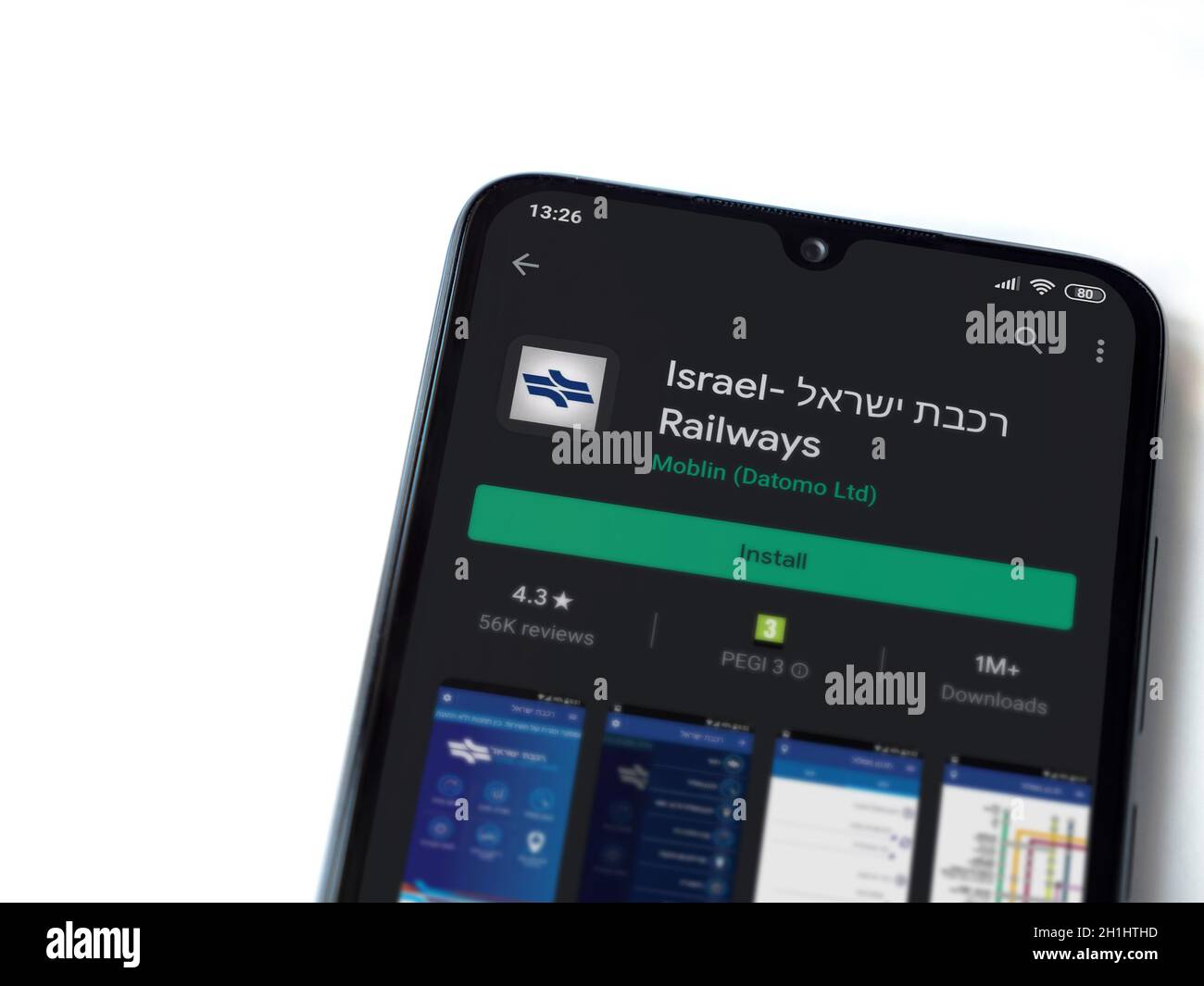 Israel App Store Lod, Israel - July 8, 2020: Israel Railways app play store page on the ...