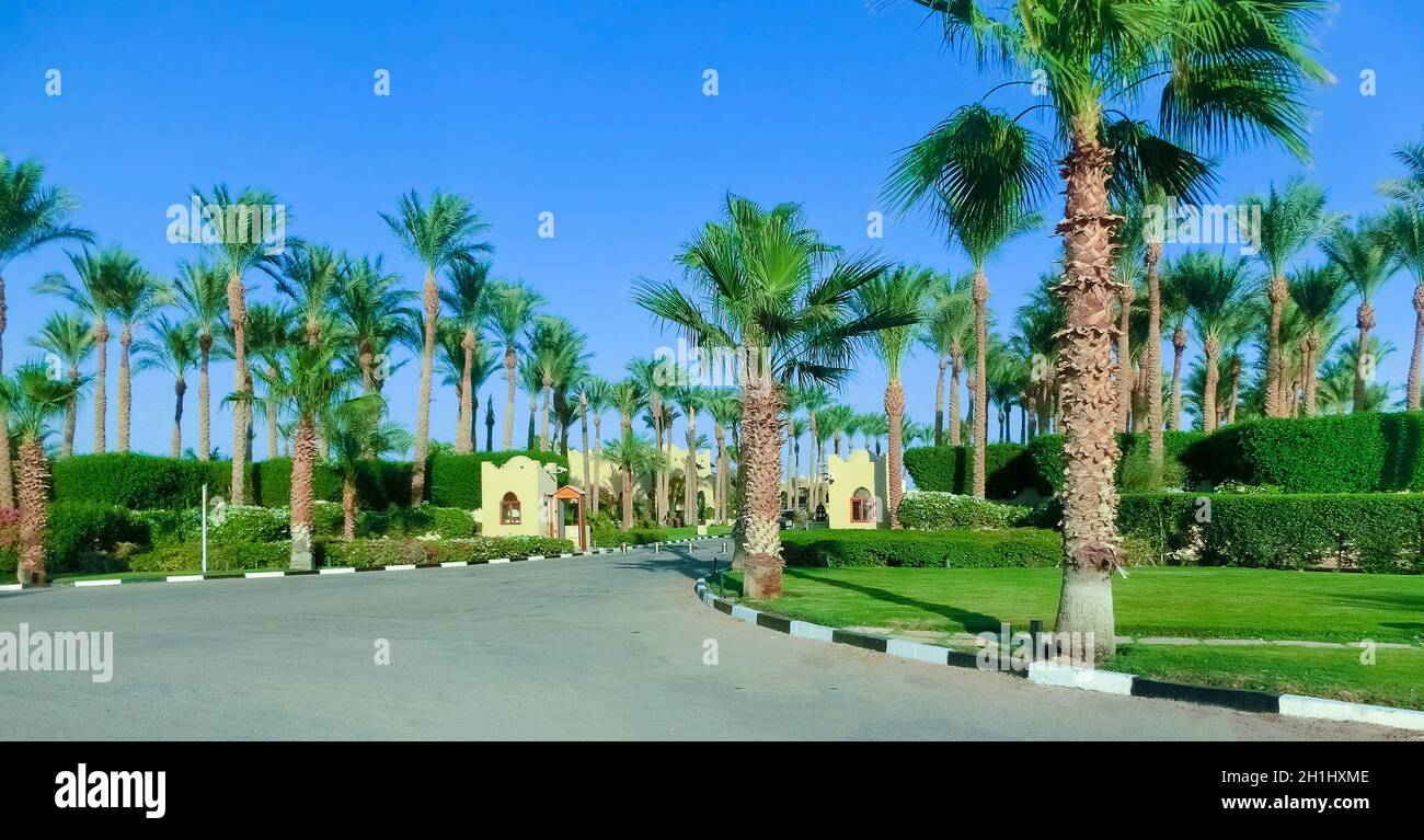 Sharm El Sheikh, Egypt - September 10, 2020: The main entrance at Hotel Four Seasons Resort at Sharm El Sheikh, Egypt on September 10, 2020 Stock Photo