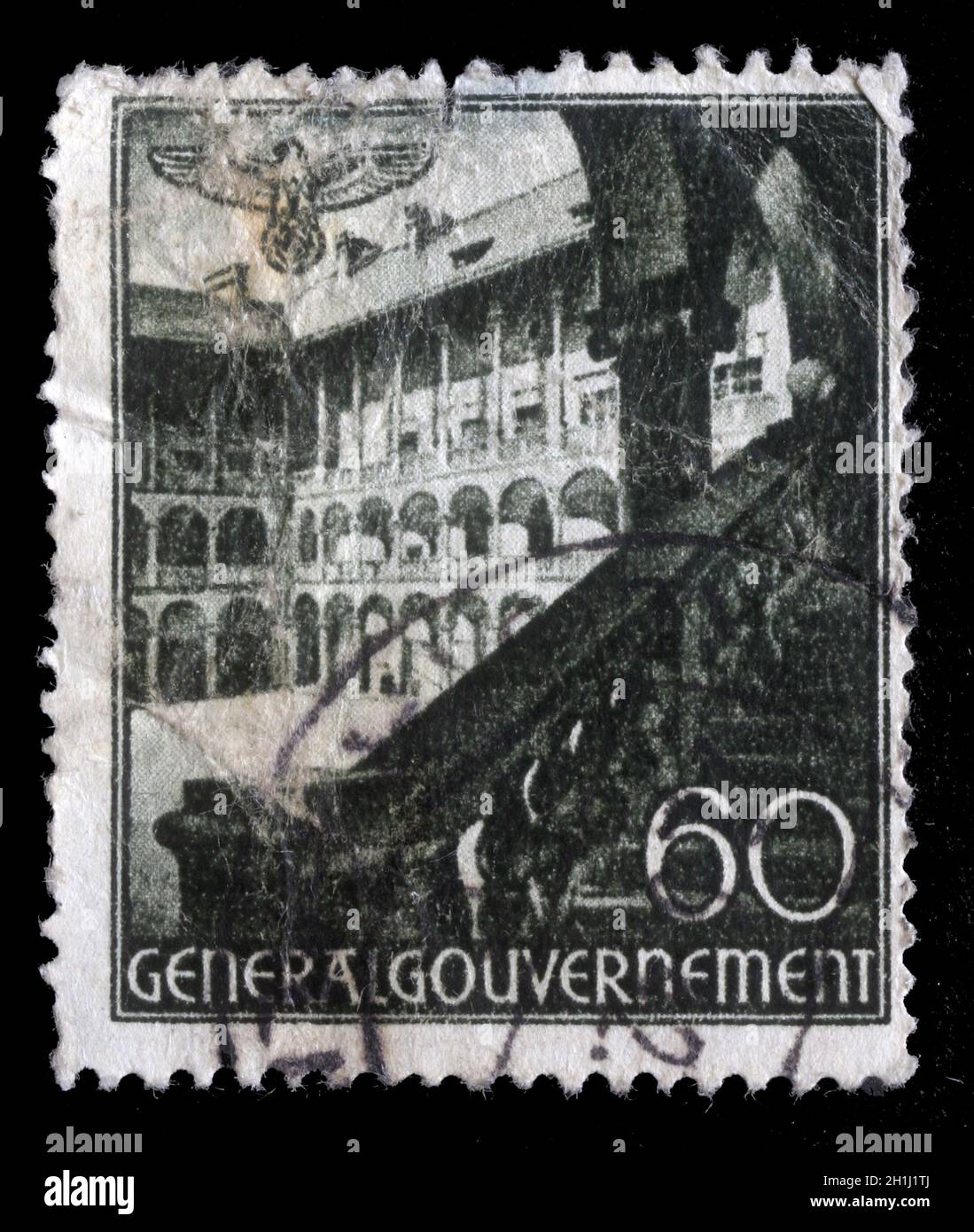 Stamp printed in Germany, General Government (Poland), shows Castle, Krakau, circa 1940. Stock Photo