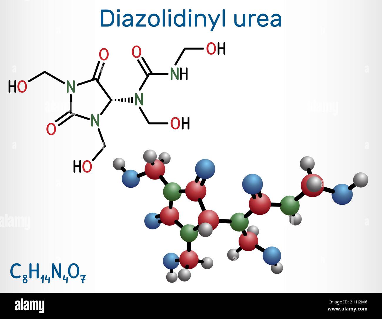 Diazolidinyl urea molecule. It is antimicrobial preservative. Is used