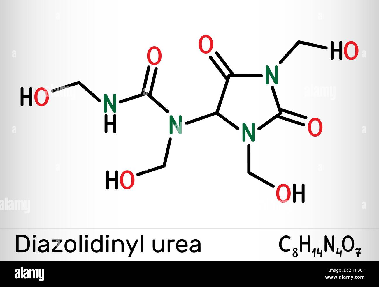 Diazolidinyl urea molecule. It is antimicrobial preservative. Is used