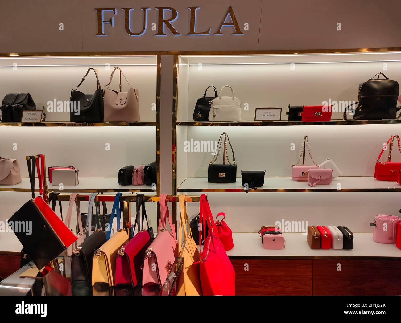 Kyiv, Ukraine - September 15, 2020: bags on display at Furla store at Kyiv,  Ukraine on September 15, 2020 Stock Photo - Alamy