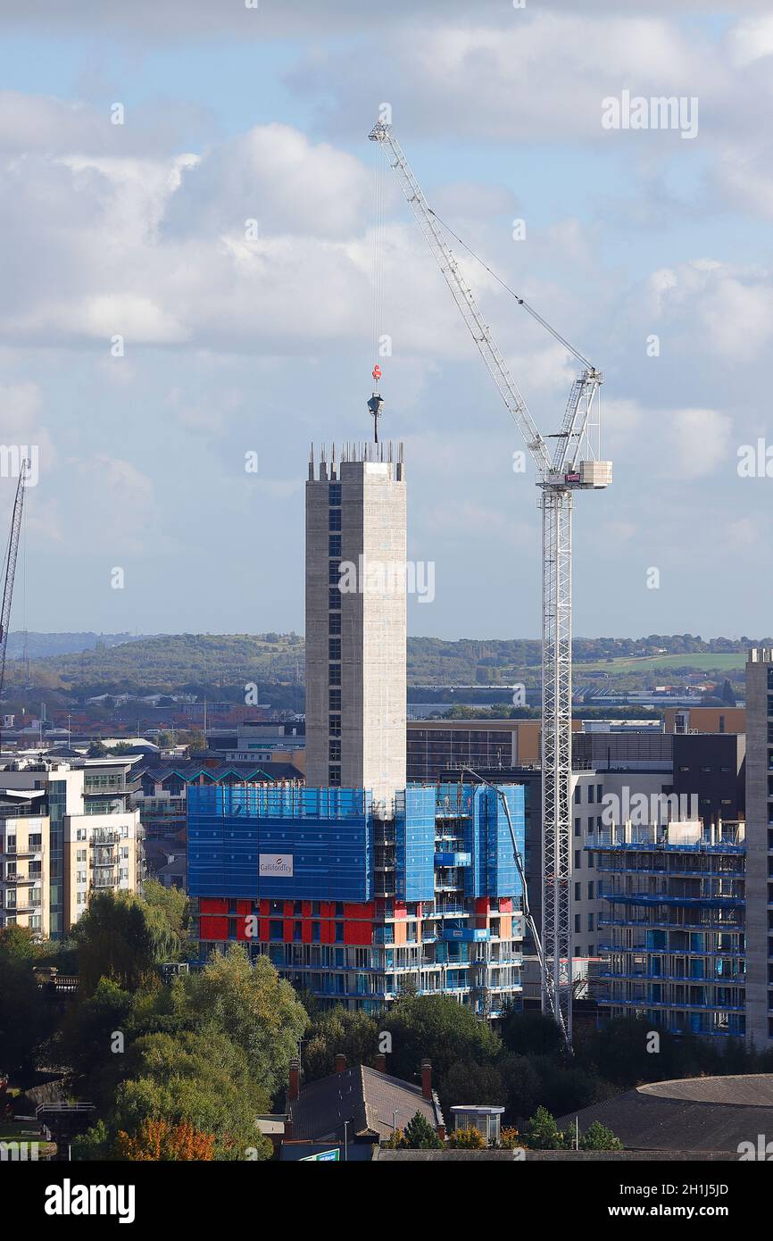 Construction of 665 build to rent apartments on the Monk Bridge site in