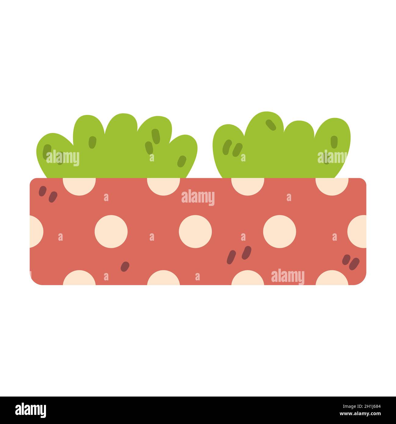 Potted houseplant. Home hobby gardening. Vector object isolated on white background. Stock Vector