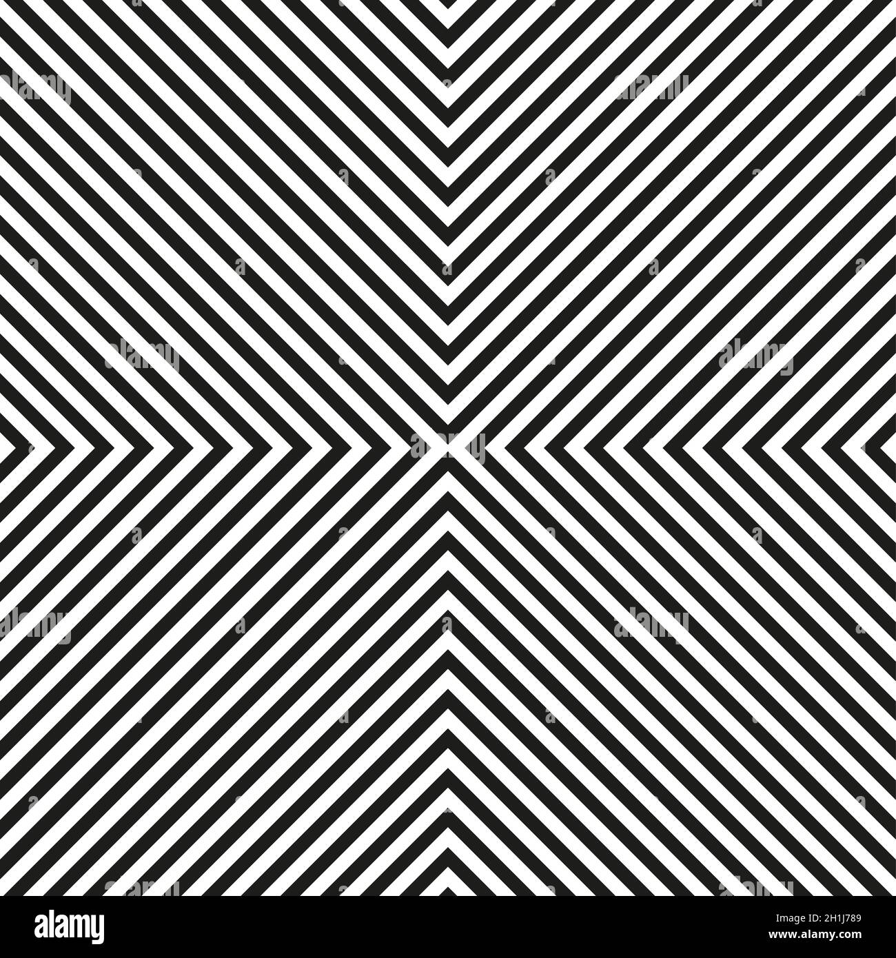 Symmetric black and white striped pattern design Stock Vector