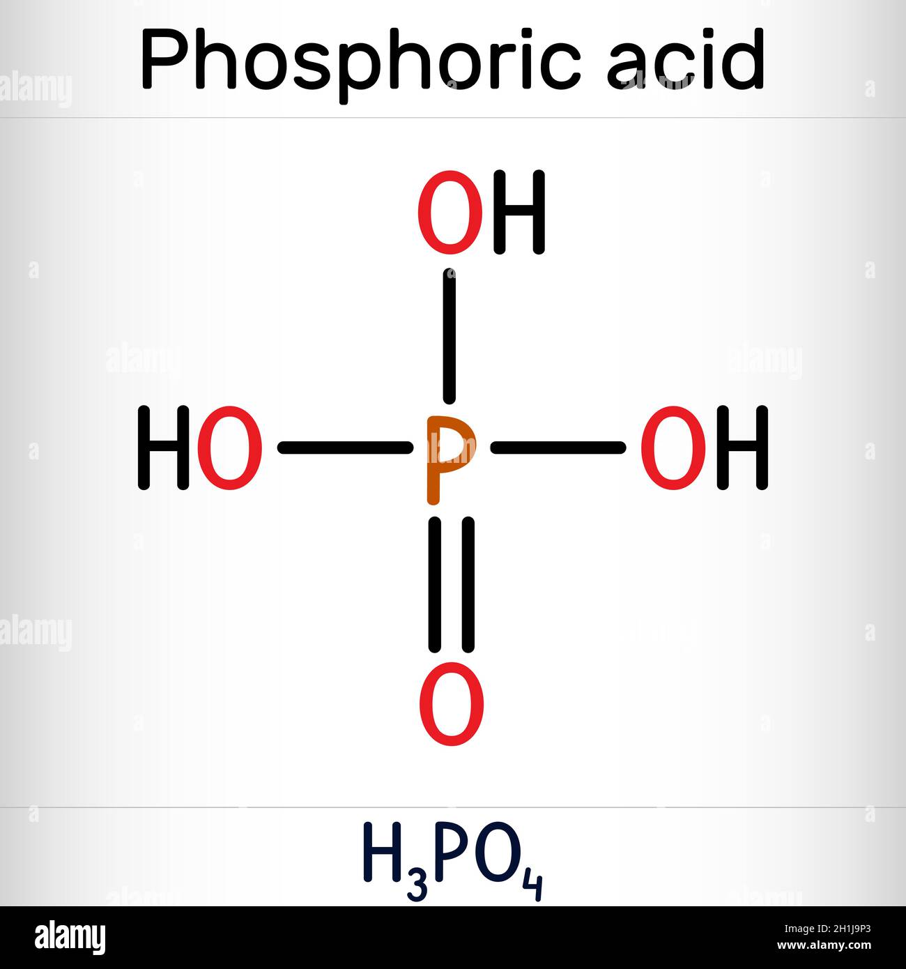 Phosphoric acid, orthophosphoric acid, H2PO4 molecule. It is a mineral weak  acid, E338. Structural chemical formula Stock Vector Image & Art - Alamy