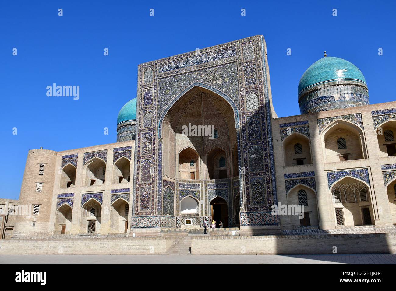 Mir-i Arab Madrassah (Miri Arab Madrasah), Po-i-Kalyan Complex, Bukhara, Buxoro, Uzbekistan, Central Asia Stock Photo