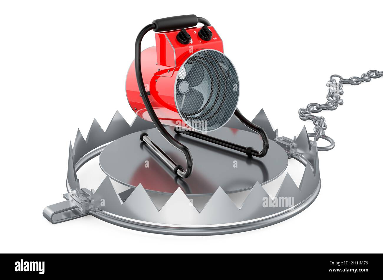 Bear Trap with blower heater, 3D rendering isolated on white background ...