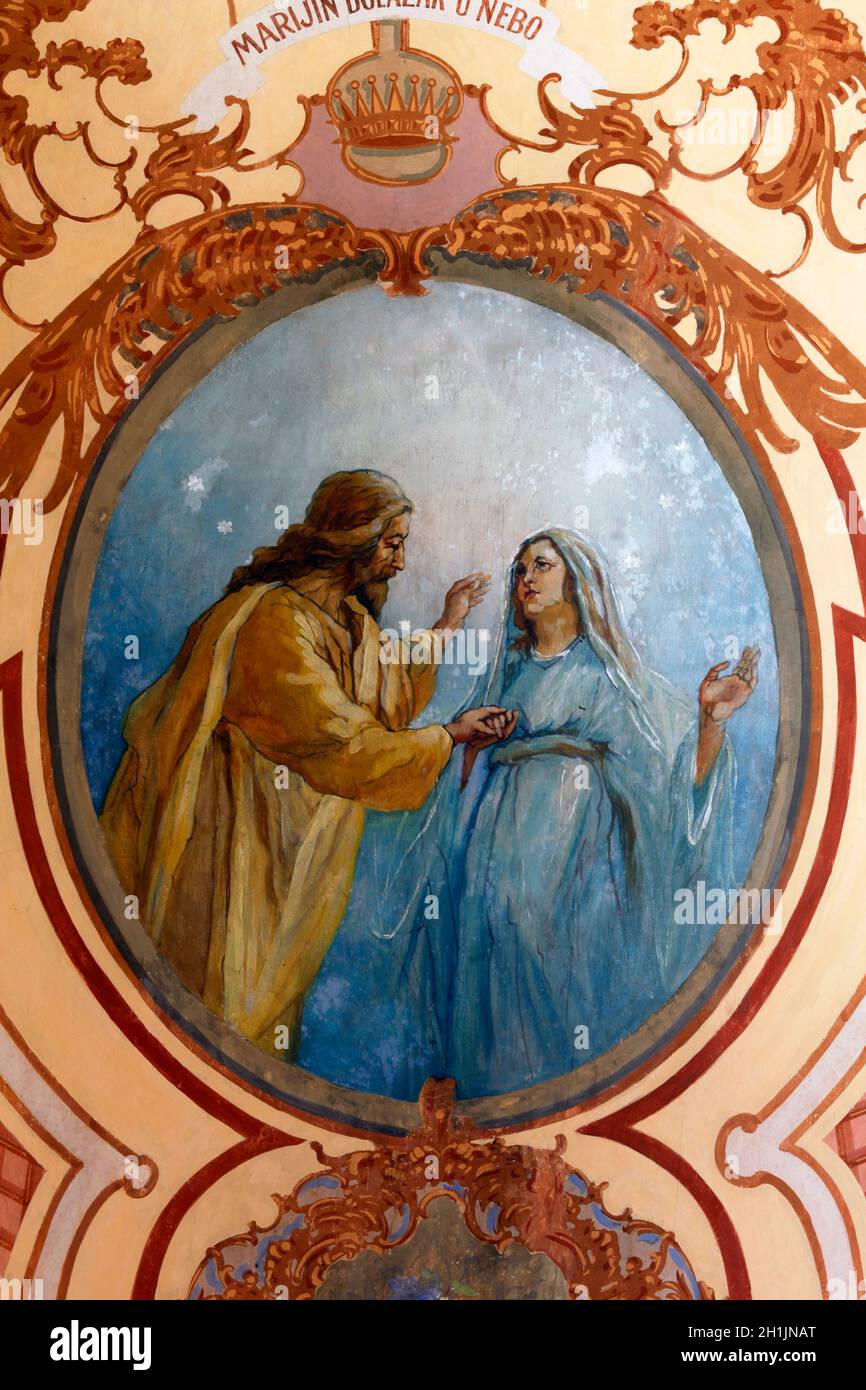 Mary's arrival in heaven Stock Photo Alamy