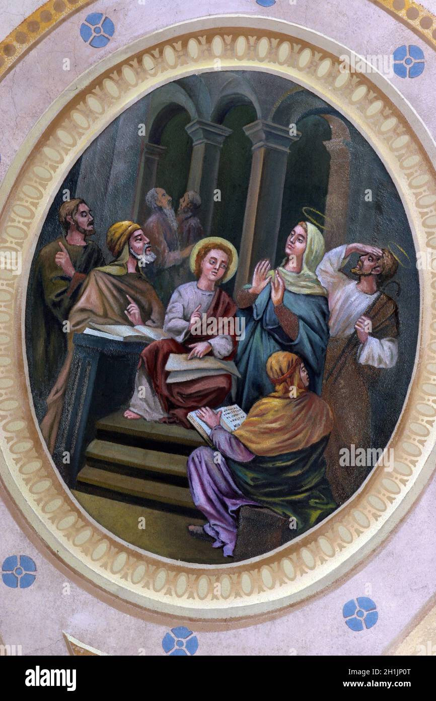 The Twelve Year Old Jesus in the Temple Stock Photo - Alamy