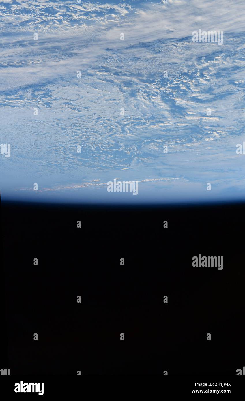 A view of Earth from the International Space Station:  Antarctica's ice-covered mountains from space. Ê An optimised and digitally enhanced version of a NASA/ ESA image. Mandatory Credit: NASA/ESA/T. Pesquet. NB: Usage restrictions: Not to be presented as an endorsement. Stock Photo