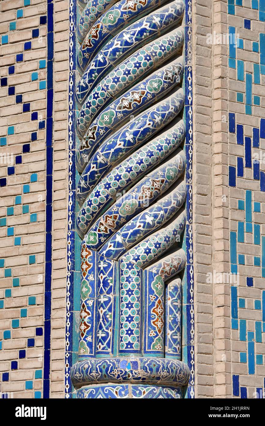 Mosaic wall, Ulugbek Madrasah, Bukhara, Buxoro, Uzbekistan, Central ...