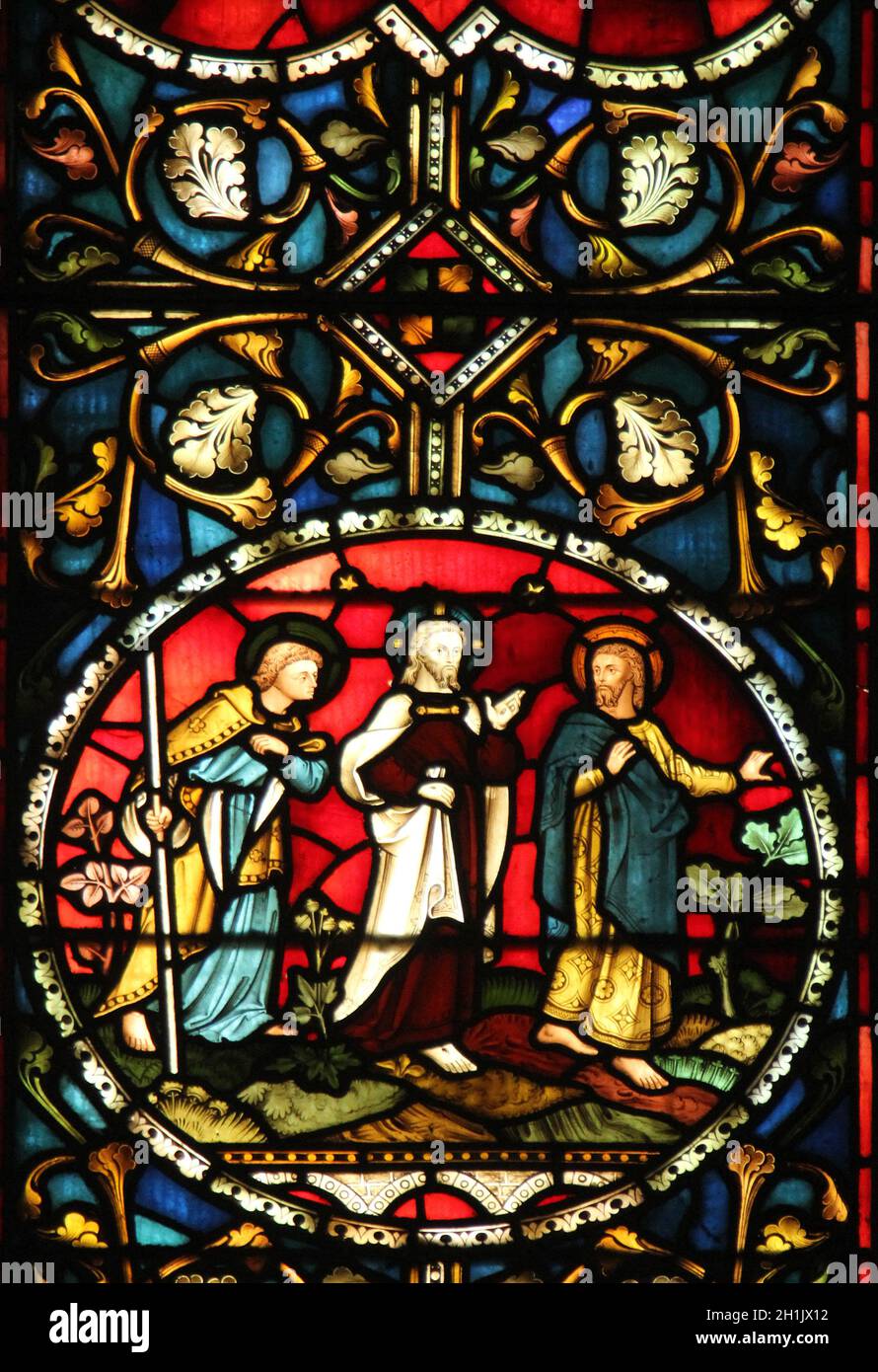 Stained glass window in St John s Church in the BBD Bagh district of