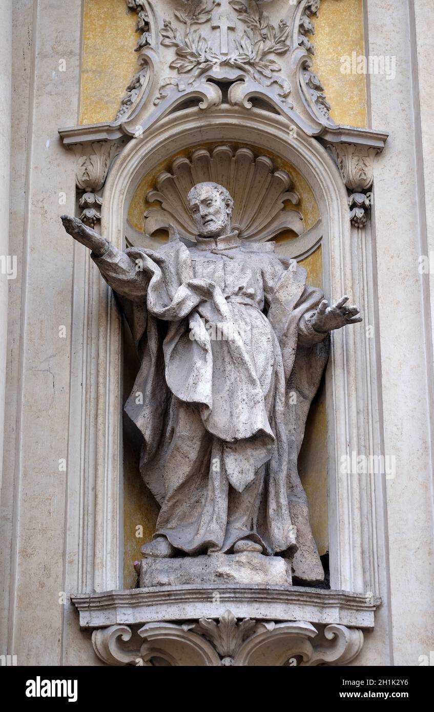 Saint Philip Neri, facade of Santa Maria Maddalena Church in Rome ...