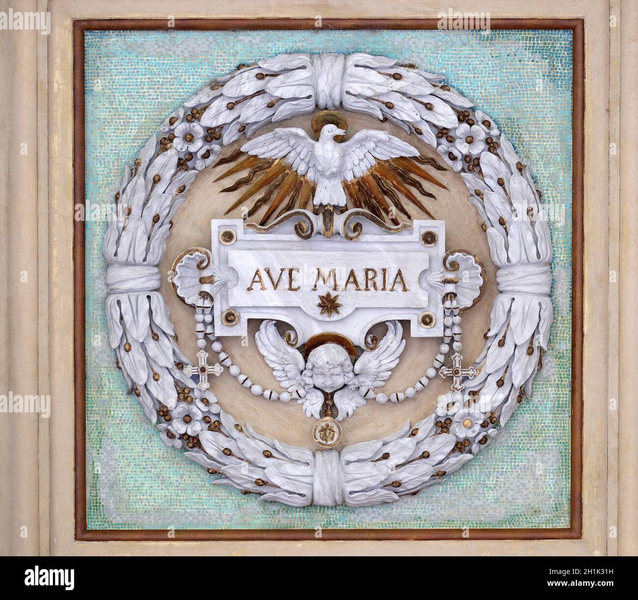 Ave Maria, stucco decoration, basilica of Saint Paul Outside the Walls ...