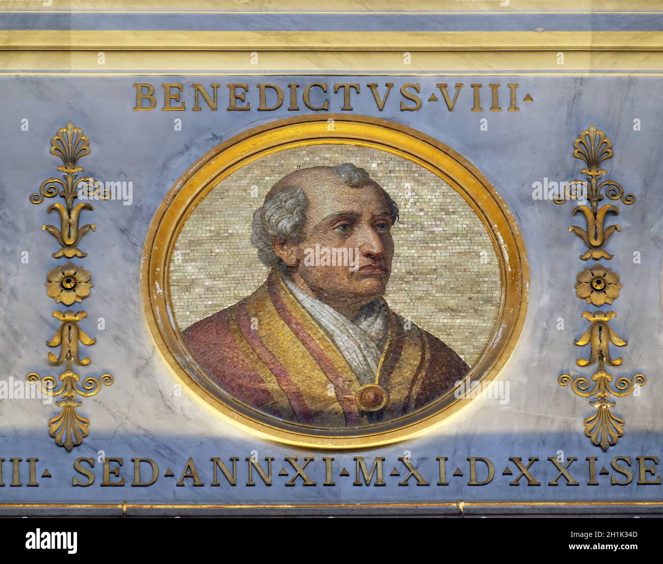 Pope Benedict VIII reigned from 18 May 1012 to his death in 1024, basilica of Saint Paul Outside the Walls, Rome, Italy Stock Photo