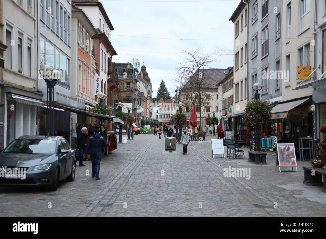 Fast menschenleer, die Fußgängerzone von Landau in der Pfalz    Themenbild Markt und Tourismus Stock Photo