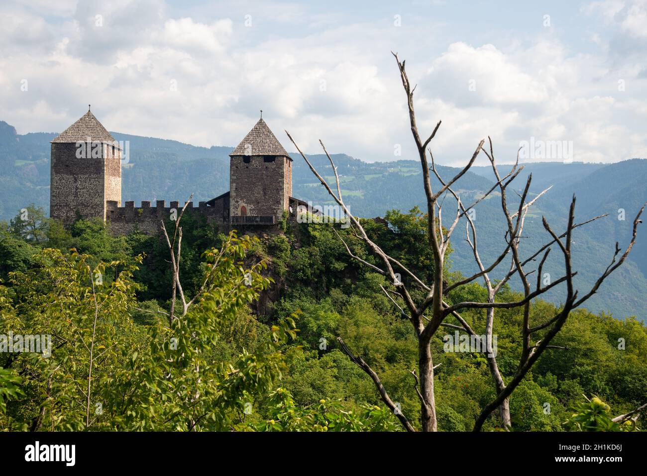 view at Ivano Castle in Alto Adige, Dolomiti, Italy Stock Photo