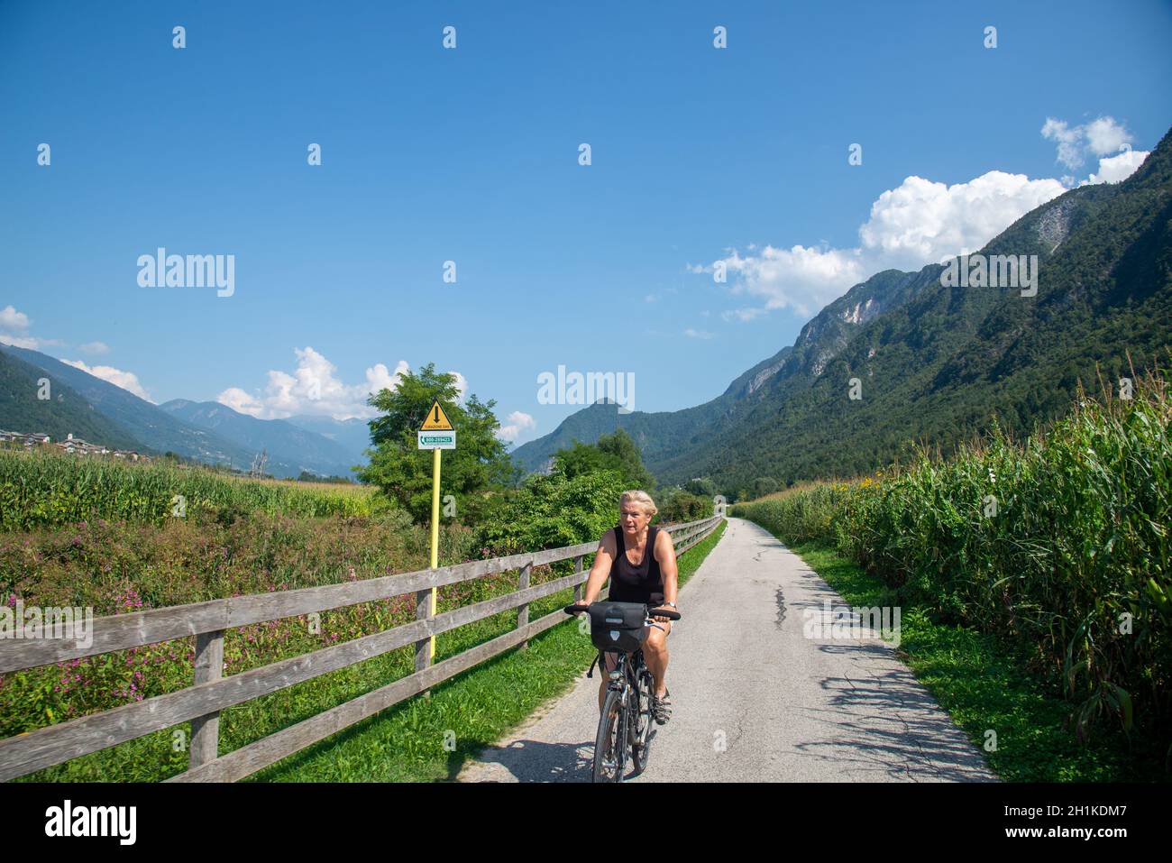 cycling in Dolomiti, Italy Stock Photo