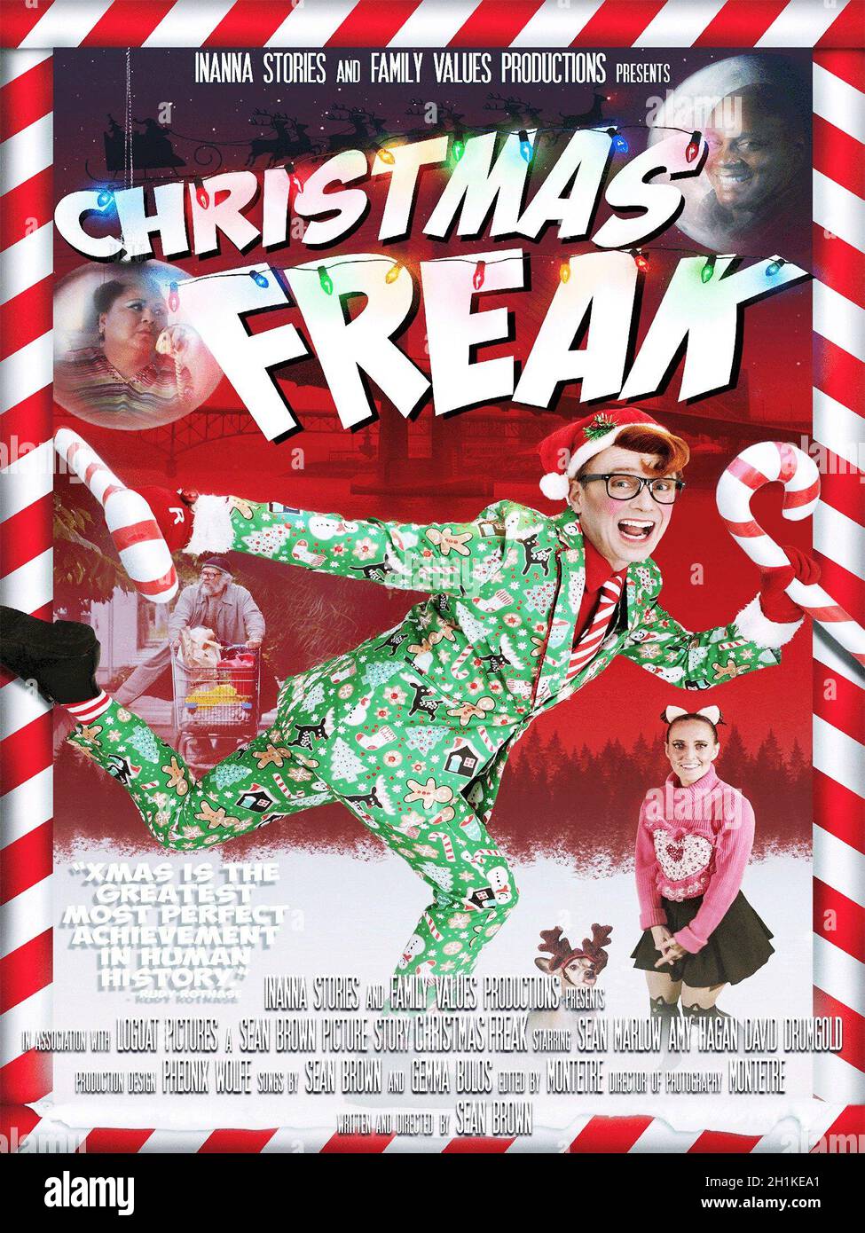 CHRISTMAS FREAK, poster, left from top Gemma Bulos, John Doyle; center