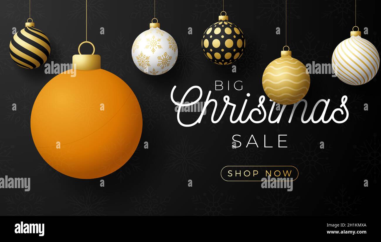 ping pong Christmas sale banner. Merry Christmas sport greeting card. Hang  on a thread table Tennis ball as a xmas ball and golden bauble on black hor  Stock Vector Image & Art -