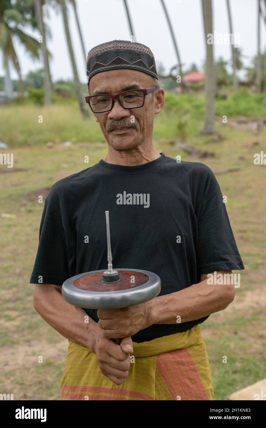 Kota Bahru, Kelantan/Malaysia Jul 15 2017 A man hold gasing Stock