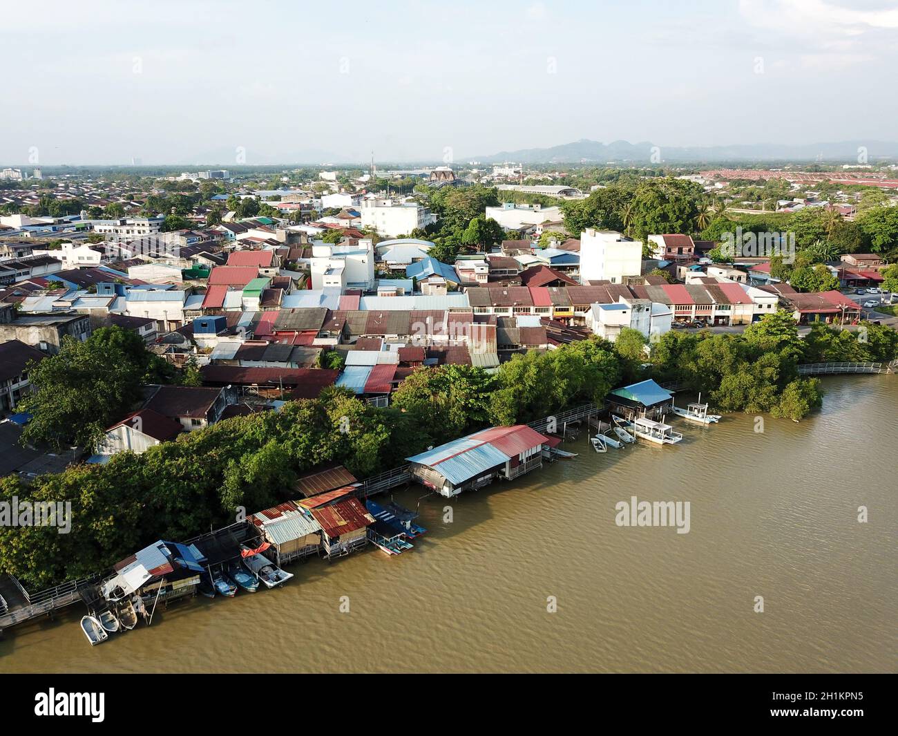Nibong Tebal, Penang/Malaysia Feb 27 2020 Sungai Kerian pass Nibong
