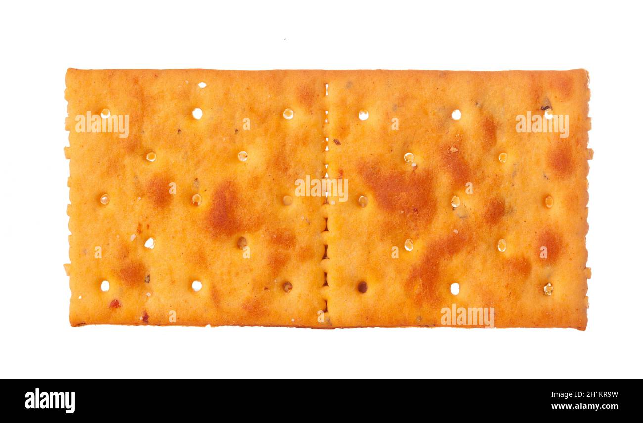 Dried bread crisps isolated on white background Stock Photo