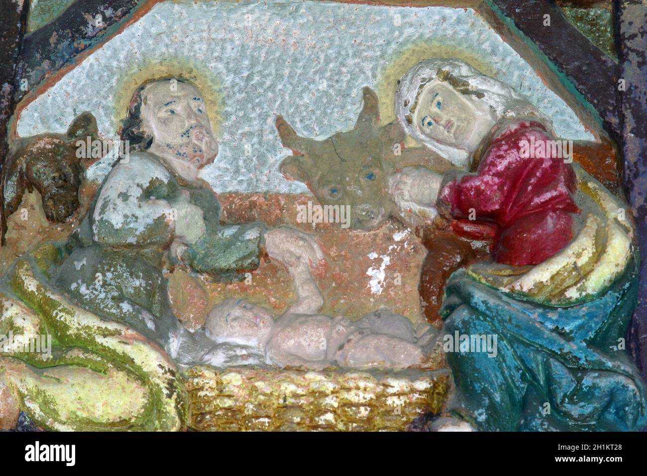 Nativity Scene, Basilica of the Annunciation, Nazareth, Israel Stock