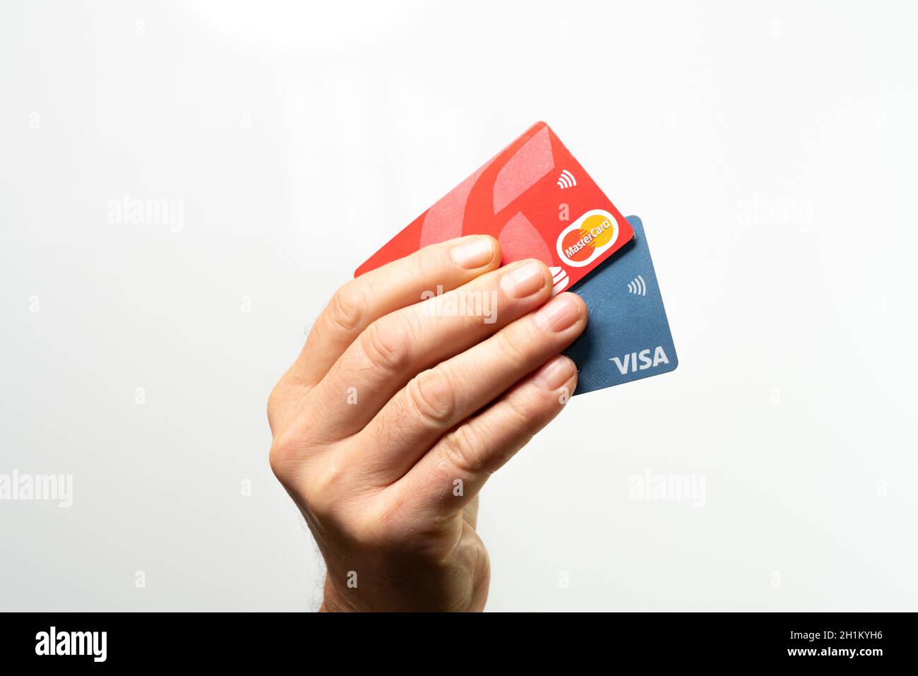 the choice between the duopoly of two credit card brands Stock Photo ...