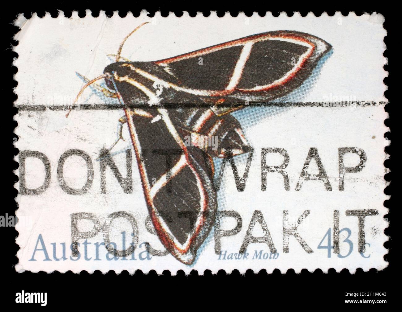 Stamp printed in the Australia shows Hawk Moth, Sphingidae, Insect ...