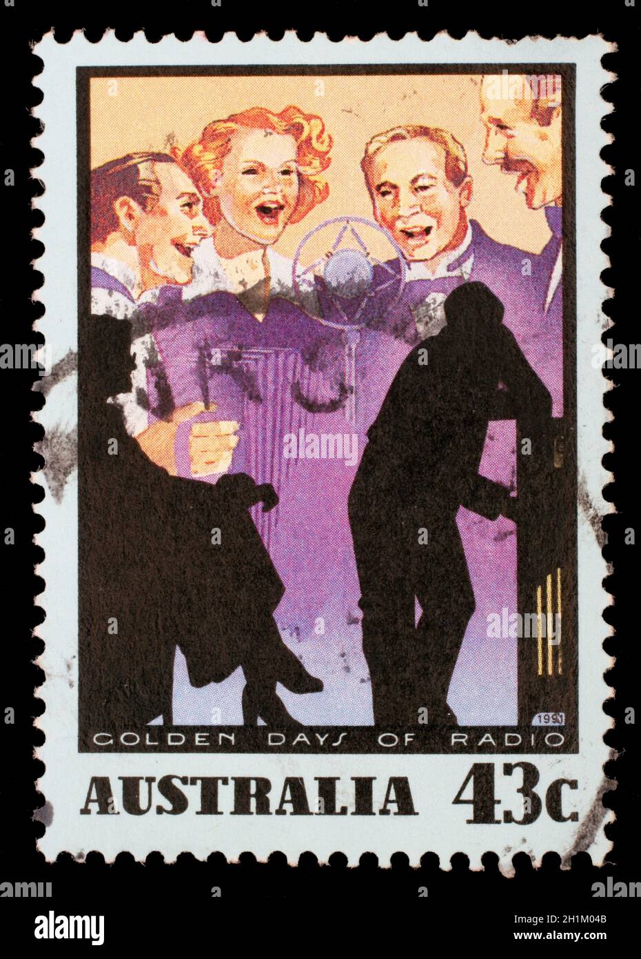 Stamp printed in the Australia shows Music Show, Golden Days of Radio, circa 1991 Stock Photo