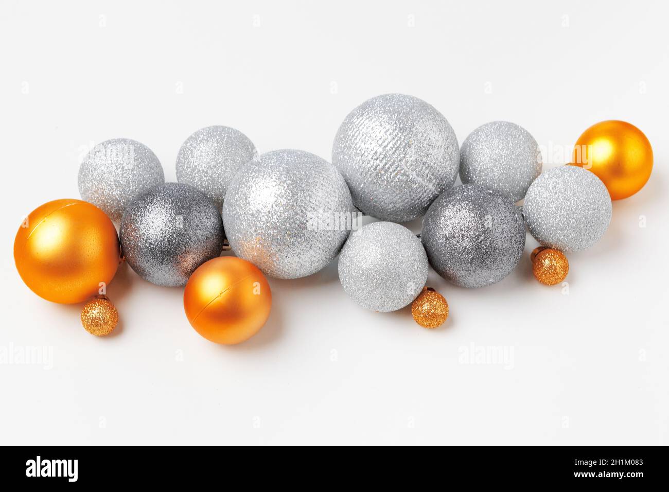 Christmas tree baubles isolated on white background Stock Photo - Alamy
