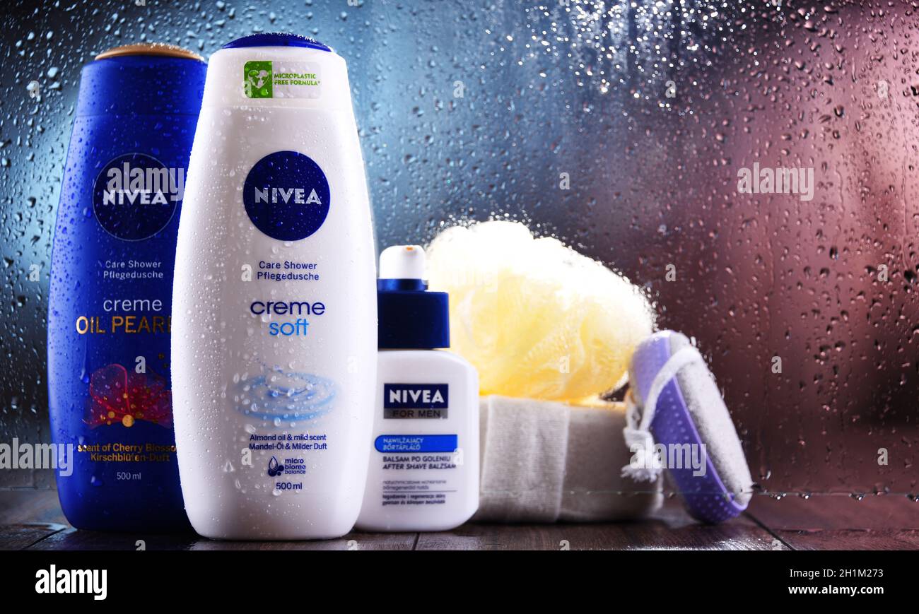 POZNAN, POL - OCT 23, 2020: Products of Nivea, a German personal care brand  that specializes in skin- and body-care products. It is owned by Beiersdor  Stock Photo - Alamy