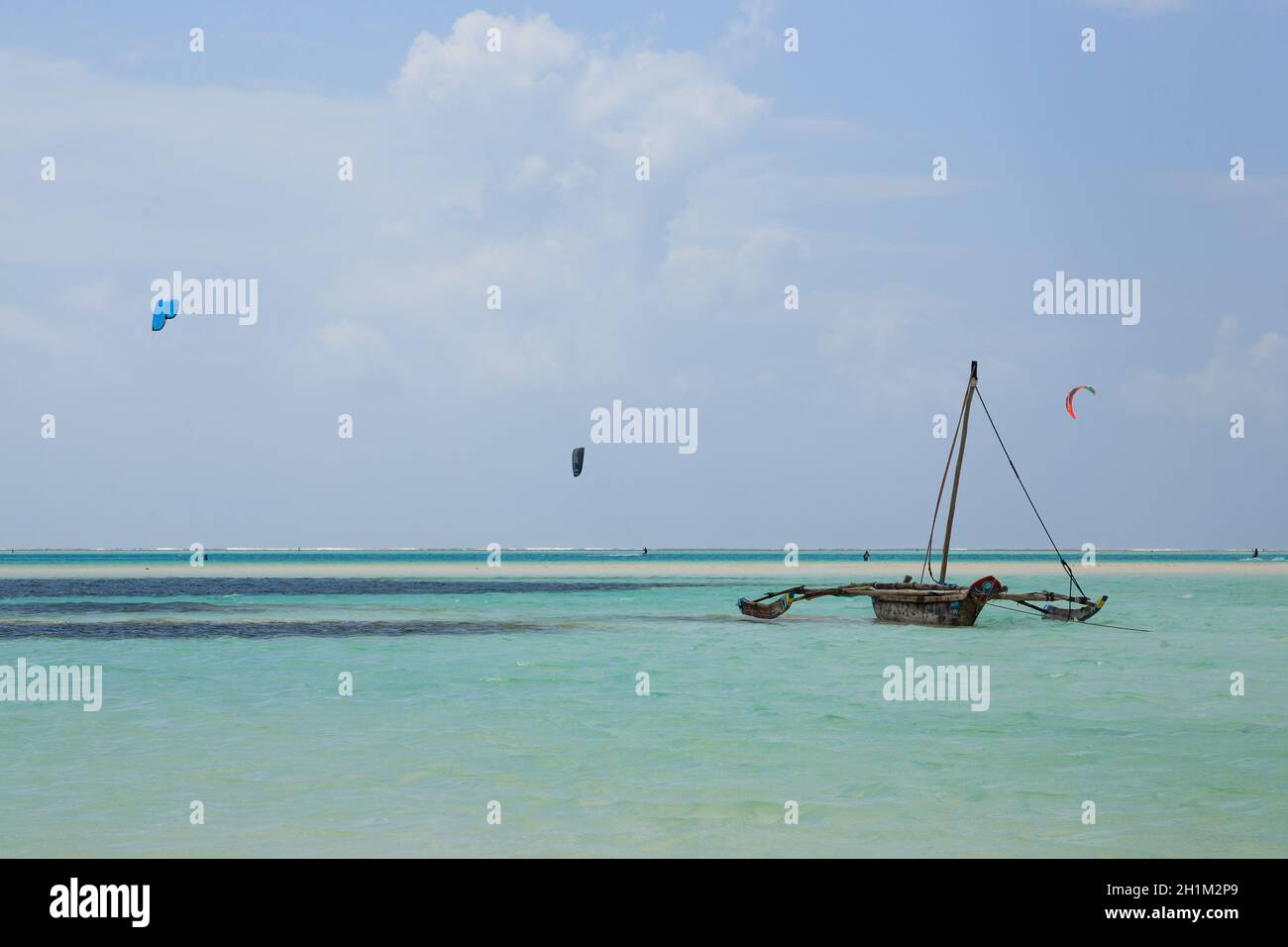 Zanzibar beach landscape, Tanzania, Africa panorama. Indian ocean scenery Stock Photo