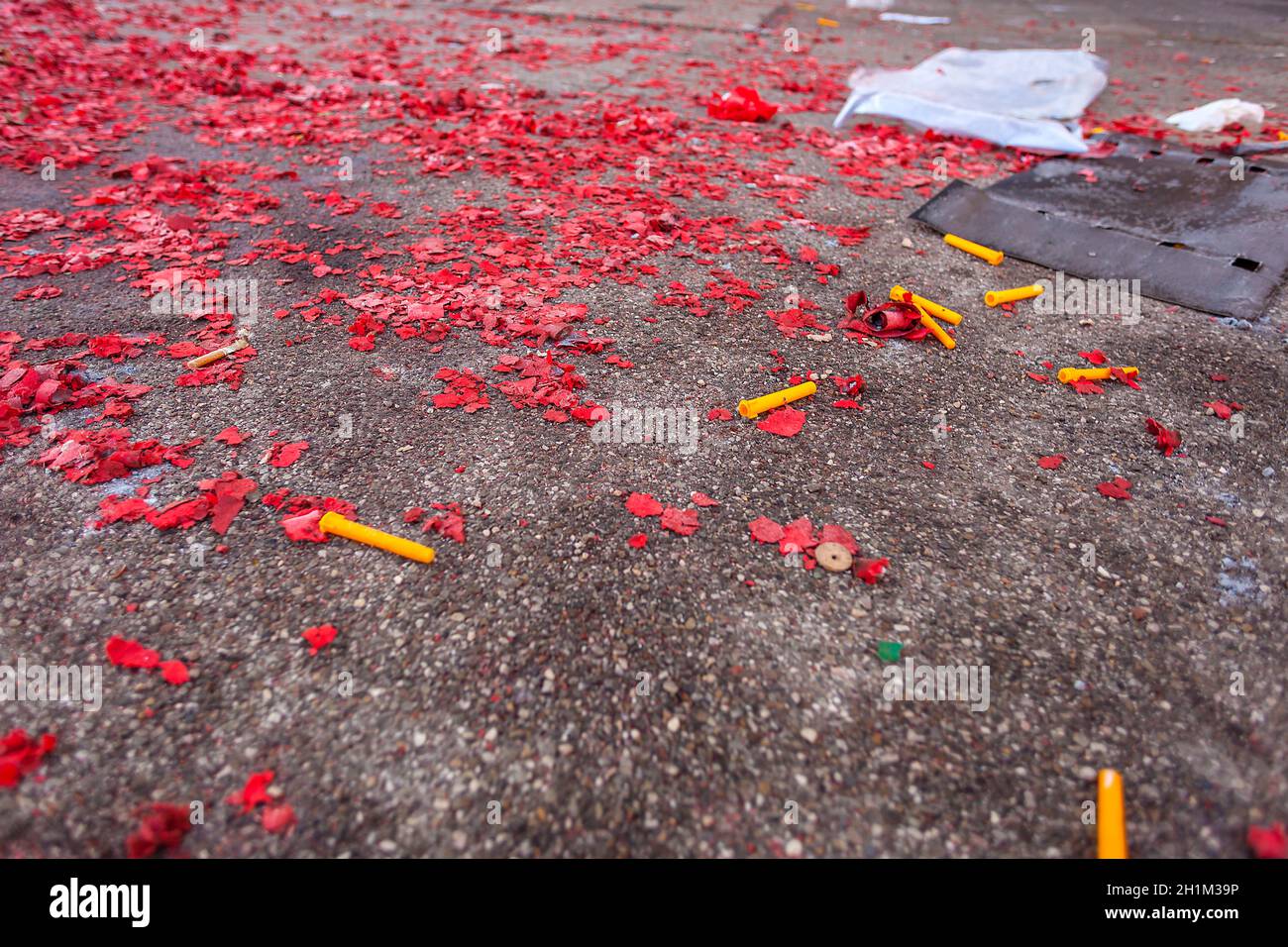 New Year's firecrackers the day after New Year´s Eve Stock Photo Alamy